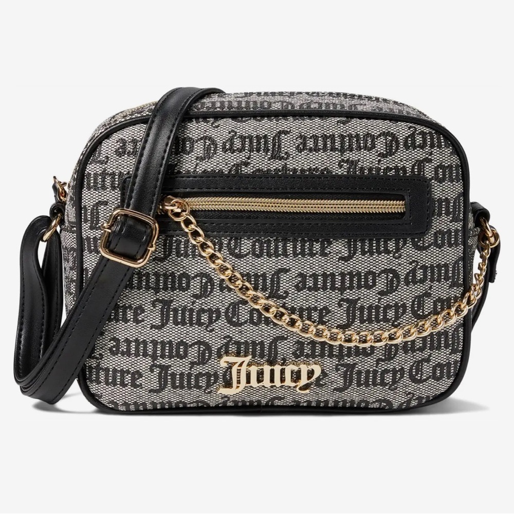 Juicy Couture Bestsellers-Chain Up Camera Crossbody Handbags Black/Beige